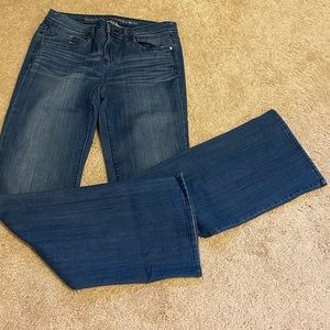 Mid-wash boot-cut jeans